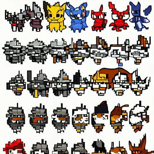 Pokemon Gen 1 Sprites redraw by Samurai_Canine -- Fur Affinity