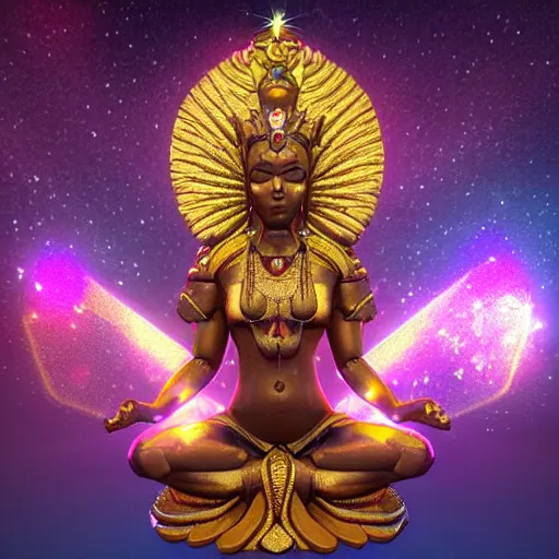 Image similar to “beautiful divine galaxy goddess deity made in unreal engine 4”