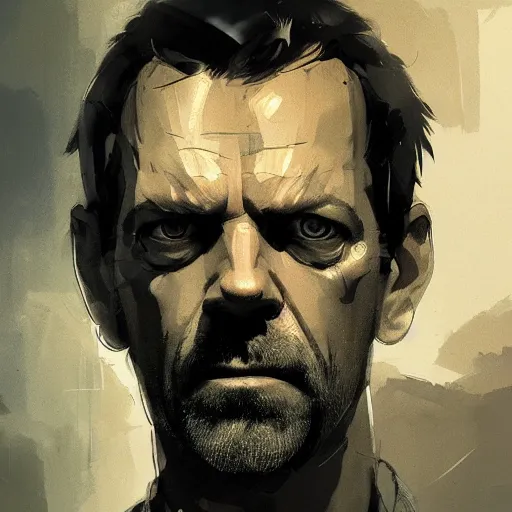 Image similar to portrait of Gregory House, dramatic lighting, illustration by Greg rutkowski, yoji shinkawa, 4k, digital art, concept art, trending on artstation