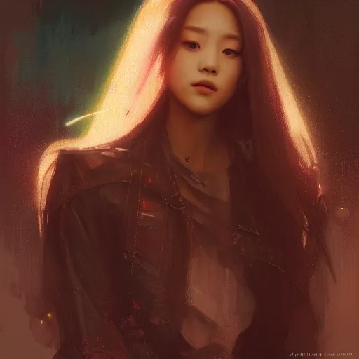 Image similar to jisoo of blackpink, hyperrealistic portrait, bladerunner street, art of elysium by jeremy mann and alphonse mucha, fantasy art, photo realistic, dynamic lighting, artstation, poster, volumetric lighting, very detailed face, 8 k, award winning