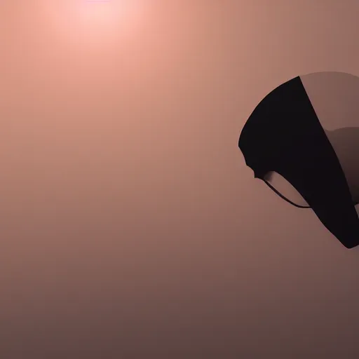 Prompt: a black mask flying in the sky, hyper realistic, rendered with octane