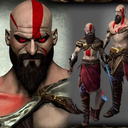 Image similar to Kratos as a character in the game League of Legends, with a background based on the game League of Legends, detailed face