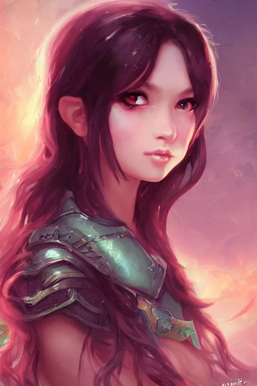 Image similar to a portrait of a cute fantasy girl by Ross Tran and jeff easley