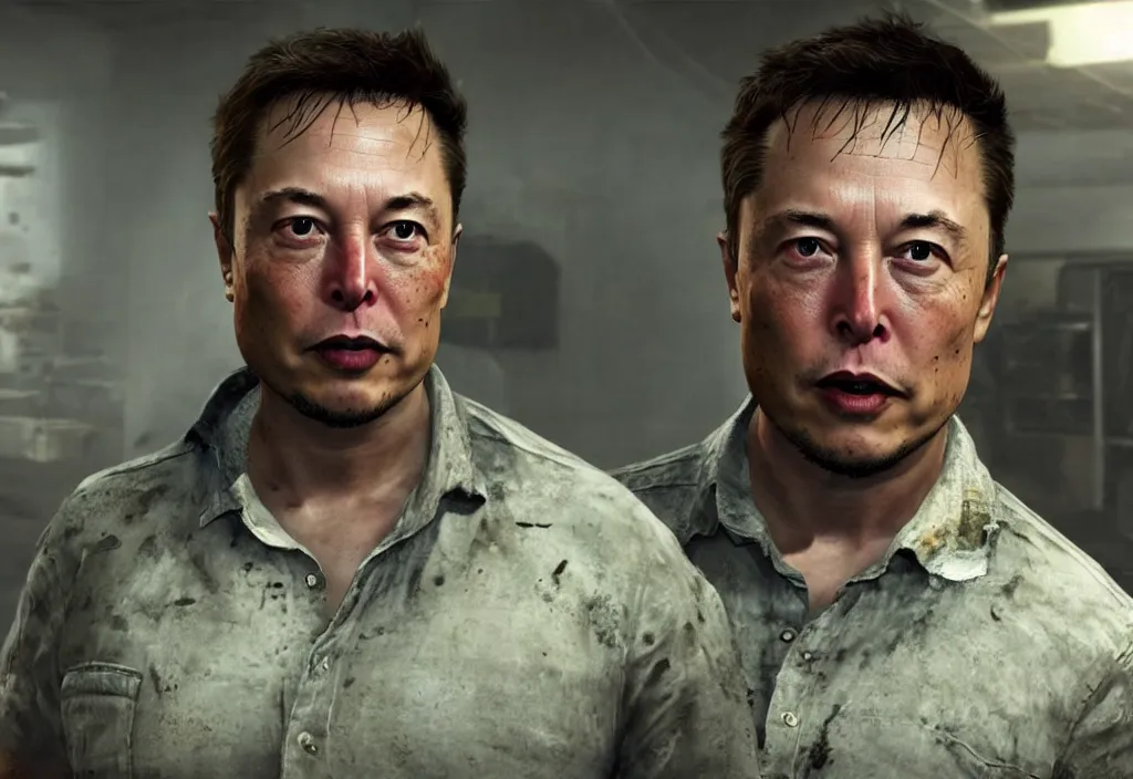 Image similar to elon musk in the last of us, elon musk in the video game in the last of us, gameplay screenshot, close up, 3 d rendering. unreal engine. amazing likeness. very detailed.