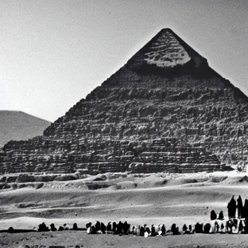 Image similar to a tsunami at the great pyramids in egypt