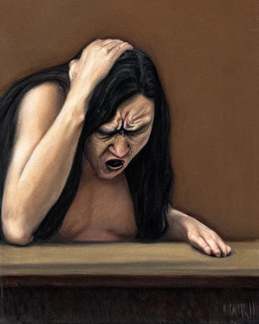 Image similar to a portrait of anguish