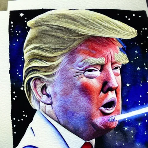 Image similar to Donald Trump in Star Wars watercolor painting