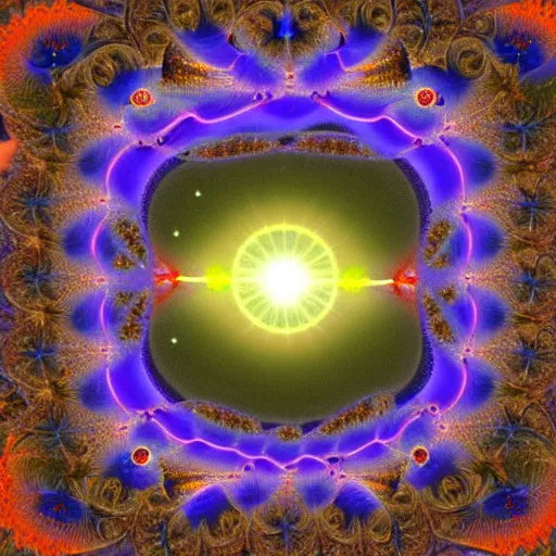 Image similar to the cosmic fractal core that underlies the universe illuminated by the souls of the dead