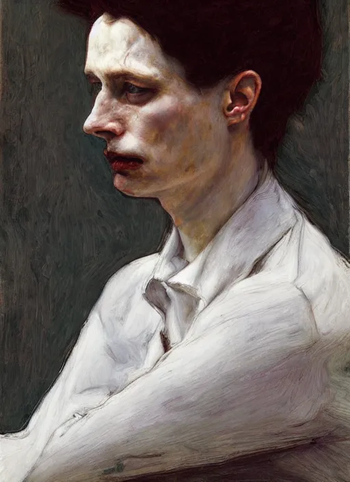 Image similar to sam harris by jeremy lipking egon schiele gottfried helnwein