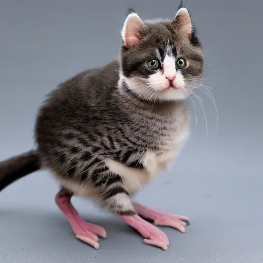 Image similar to kitty bird hybrid, cute, friendly, strong legs