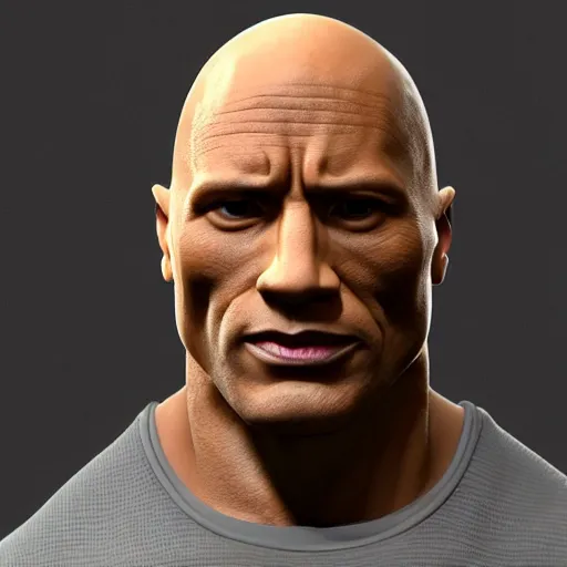 Prompt: 3d model of dwayne johnson, smooth texture