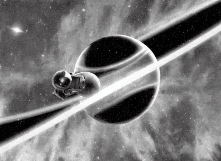 Prompt: space travel from a 1930s science fiction film