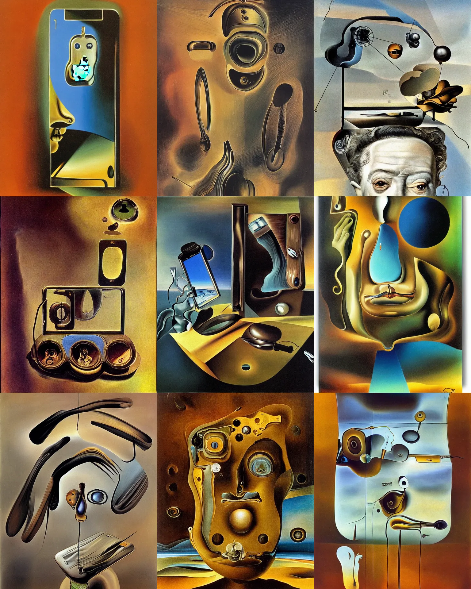 Prompt: The interface of an iPhone by Salvador Dali