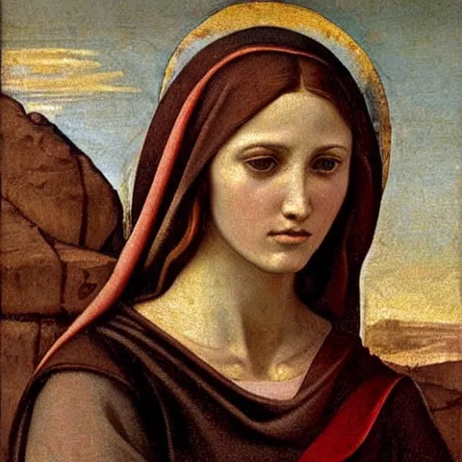 Prompt: Female Jesus, Renaissance Painting, 1870