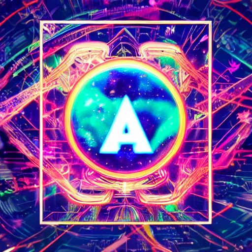 Image similar to a and w vaporwave logo, colorful, digital art, cosmic, 3 d high definition, trending on art station, photorealistic, high resolution, 8 k, octane, hyper detailed, insane details, intricate, elite, ornate, elegant trend, highly detailed and intricate, sharp focus, photography, unreal engine