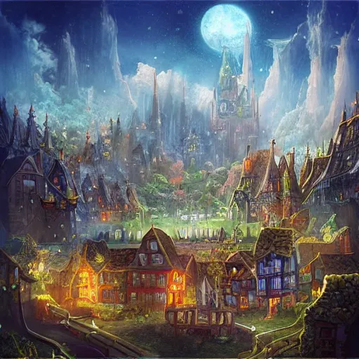 Image similar to “fantasy town by luka mivsek”