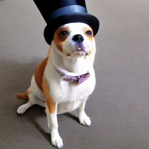 Image similar to Dog wearing a top hat