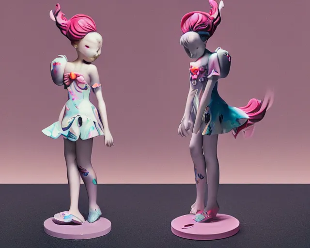 Image similar to James Jean isolated magical girl vinyl figure, figure photography, smooth sharp focus, tropical undertones, anime stylized, dynamic pose, high detail, outdoors lighting - H 640