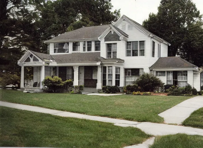 Prompt: an average house in the suburbs from the 1990’s