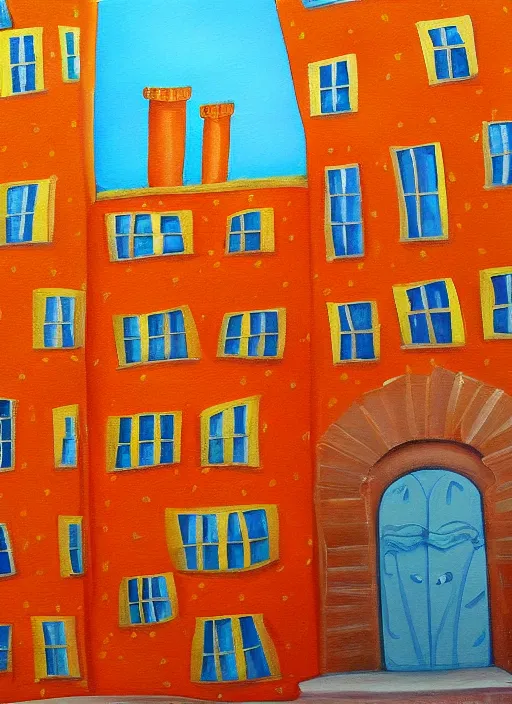 Image similar to cheeto house, extremely detailed, painting in the style of rene margitte, surrealist