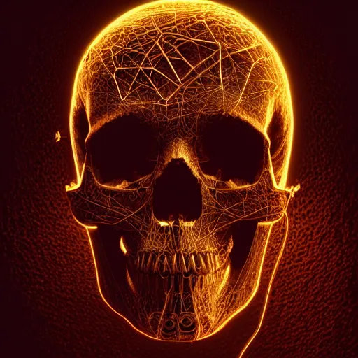 Image similar to a human skull, revealing wires and electronics, arteries, veins, sci - fi, missing panels, intricate abstract intricate artwork, concept art, octane render, deviantart, cinematic, key art, hyperrealism, iridescent accents, portrait photograph, nikon 3 5 mm, photograph by greg rutkowski