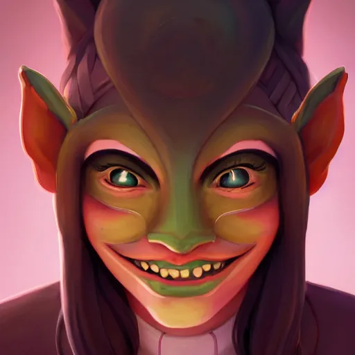 Image similar to a portrait of a cinematic still of the happy mask salesman, art by lois van baarle and loish and ross tran and rossdraws and sam yang and samdoesarts and artgerm and saruei and takaya imamura, digital art, highly detailed, intricate, sharp focus, trending on artstation hq, deviantart, unreal engine 5, 4 k uhd image