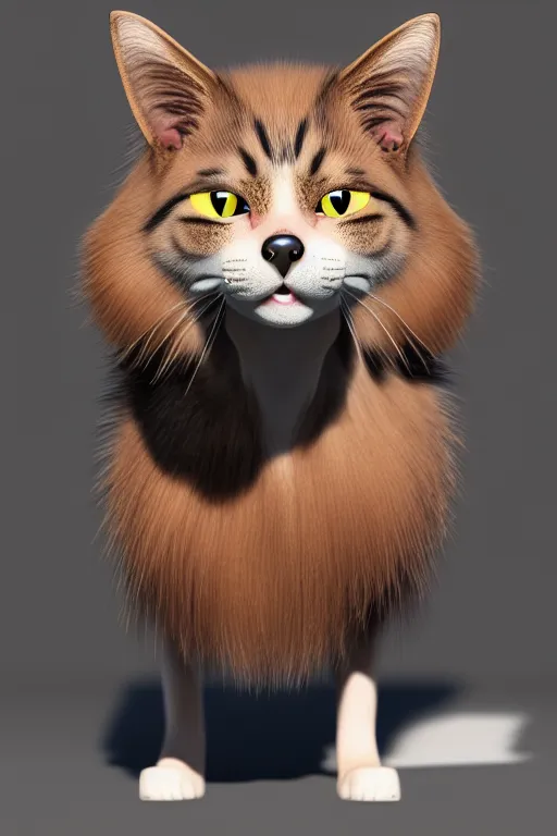 Image similar to a cat merged with a dog, very detailed, ultrarealistic, dramatic lighting, electrical details, high details, 4k, 8k, best, accurate, trending on artstation, fur, groom, k9, photorealism, ultrarealistic, octain render, ray tracing, mental ray, catdog, unreal engine 5