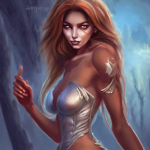 Image similar to beautiful anthropomorphic female werewolf monstergirl, fantasy art, digital painting, concept art, highly detailed, smooth, art by artgerm