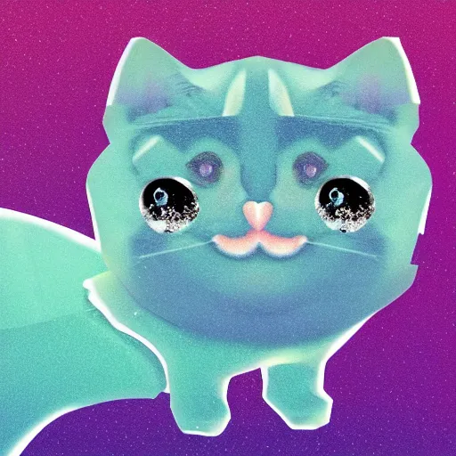 Image similar to crystal cat, emoji style