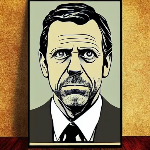 Image similar to dr. house dictator propaganda poster