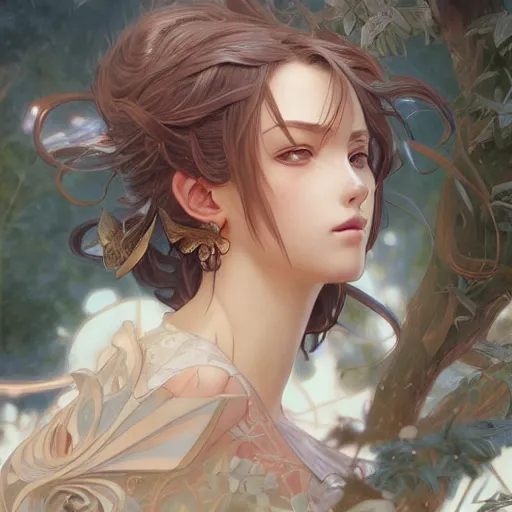 Image similar to ultra realistic illustration, oliva wild anime, intricate, elegant, highly detailed, digital painting, artstation, concept art, smooth, sharp focus, illustration, art by artgerm and greg rutkowski and alphonse mucha