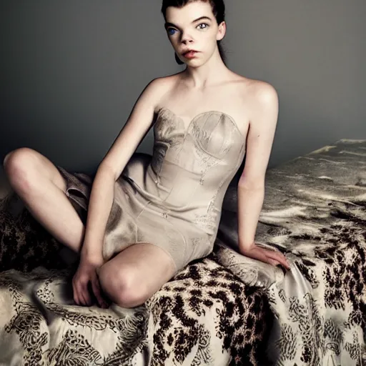 Image similar to anya taylor - joy as venus, studio photography, vogue