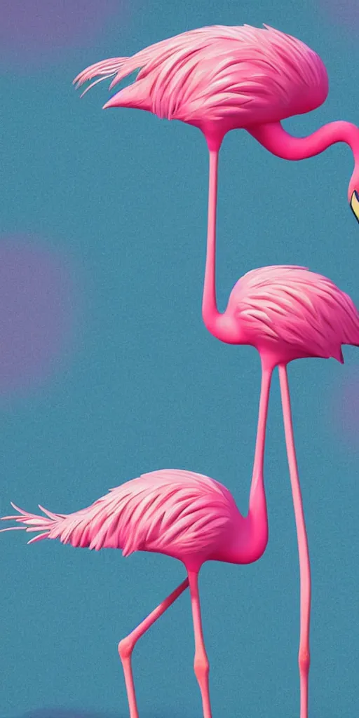 Prompt: a pink flamingo in a lush detailed jurassic landscape, hyper realistic art, 4 k, hyper realistic, coherent design, symmetrical, vivid colour, trending on art station, in the style of pi - slices, complementary colour, golden ratio, detailed, sharp lines, intricate, rainbow shift, in unreal 3 d engine, ray tracing, octane render