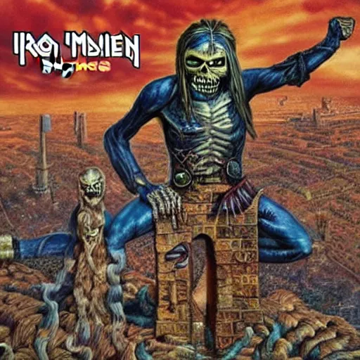 Image similar to iron maiden killers album cover 8 k resolution hyperdetailed surrealism