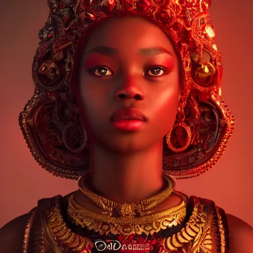 Image similar to wonderful princess of ruby with dark skin, ornate 8 k gorgeous intricate detailed, accent lighting, dramatic light, octane render