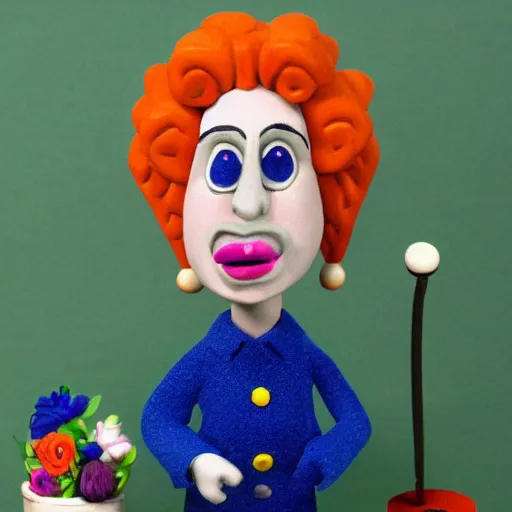 Image similar to claymation character of the queen