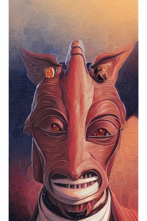 Prompt: Jar Jar Binks, Victo Ngai, artgerm portrait