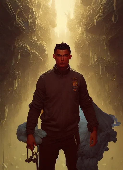 Prompt: highly detailed portrait of ronaldo luis nazario de lima, stephen bliss, unreal engine, fantasy art by greg rutkowski, loish, rhads, ferdinand knab and lois van baarle, ilya kuvshinov, rossdraws, tom bagshaw, alphonse mucha, global illumination, detailed and intricate environment