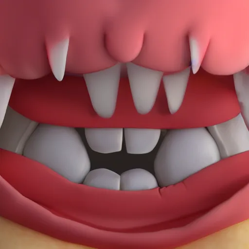 Prompt: cute fumo plush of a hungry monster girl, large maw smile, vray