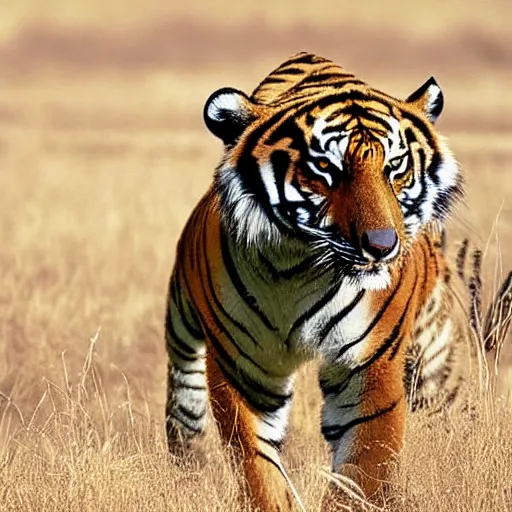 Prompt: a Tiger with the armor of a pangolin, national geographic photograph