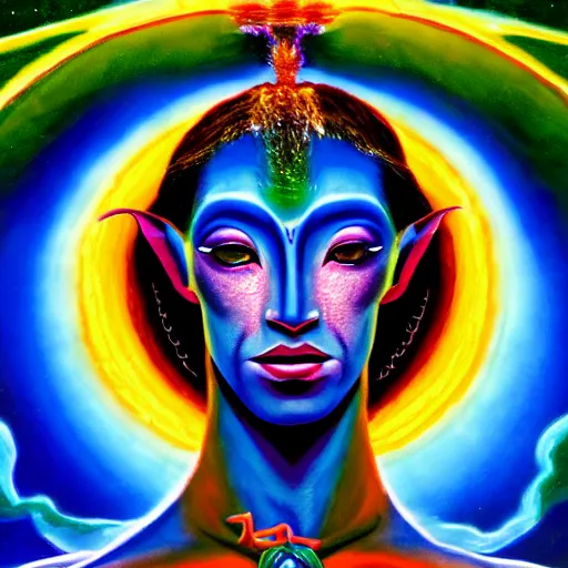 Image similar to the embodiment of DMT, the incarnation of DMT, the avatar of DMT, the face of DMT, the human form of DMT