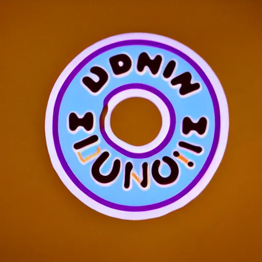 Image similar to a photo of the dunkin donuts logo from far away, digital photography