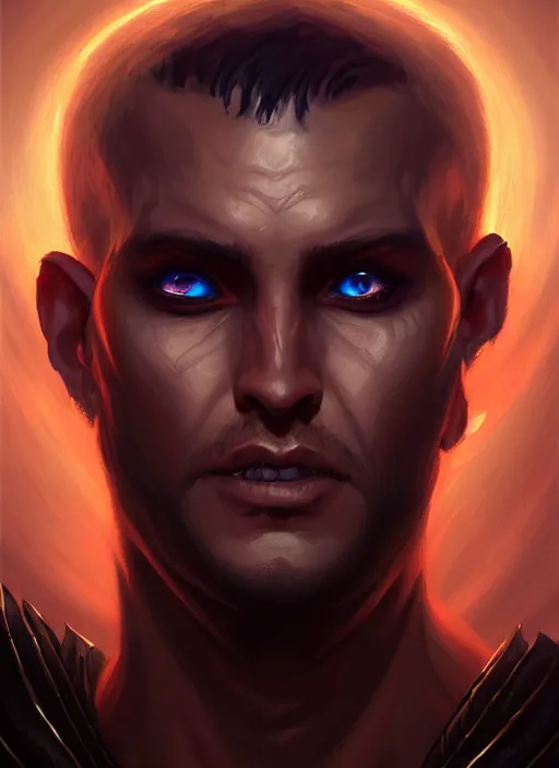Prompt: a _ fantasy _ style _ portrait _ painting _ of cyric prince of lies, the dark sun, mischievous, deception, wicked, oil _ painting _ unreal _ 5 _ daz. _ rpg _ portrait _ extremely _ detailed _ artgerm _ greg _ rutkowski _ greg