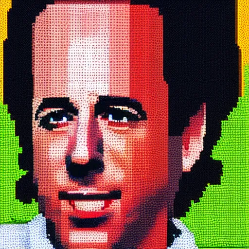 Image similar to Jerry Seinfeld pixel art, hyper realistic, HD, HQ, photo realistic