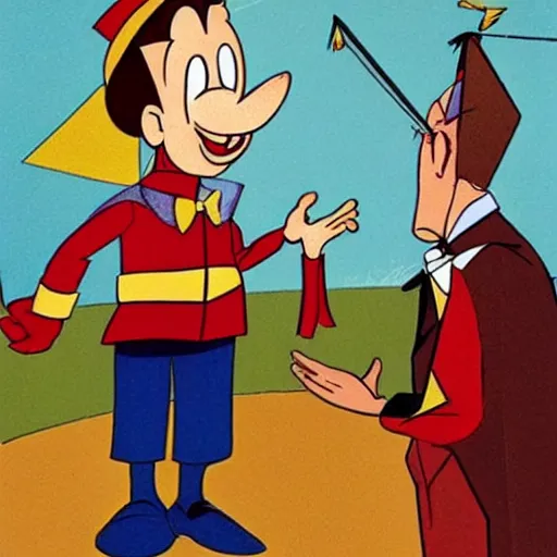 Prompt: pinocchio being sworn in as president of the united states