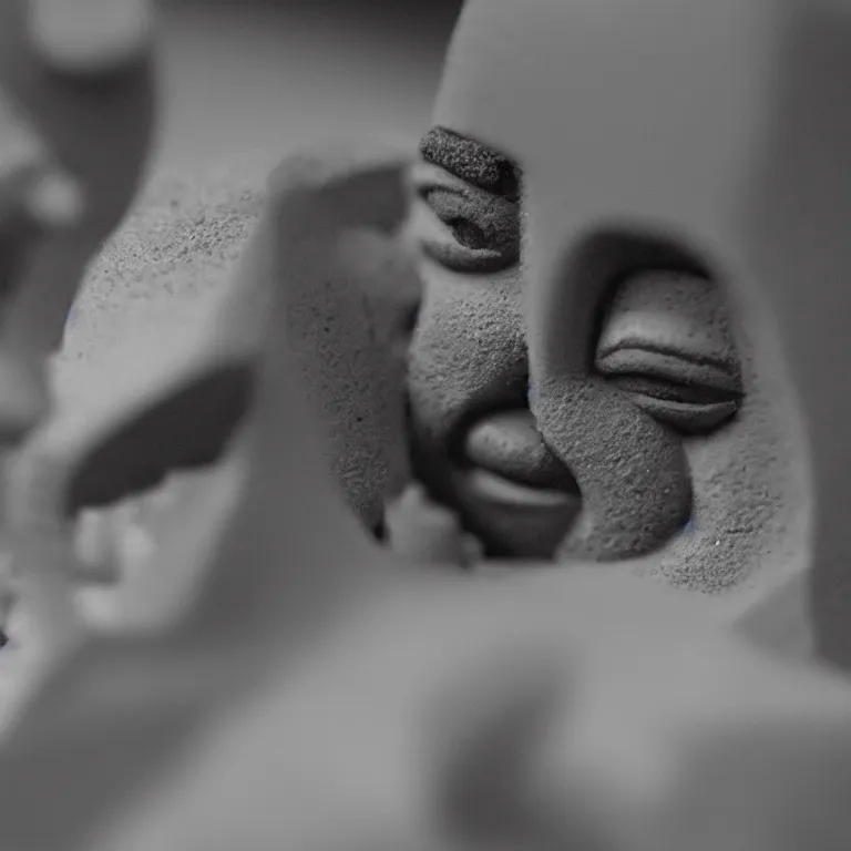 Image similar to a cinematic film still of a claymation stop motion film starring kanye west, portrait, shallow depth of field, 8 0 mm, f 1. 8