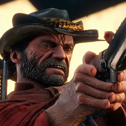 Image similar to Wolverine in red dead redemption 2 4k detail