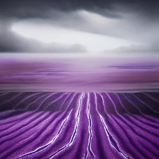 Image similar to a tornado in the distant landscape purple, hdr, artstation, shuttershock, 4 dimensions