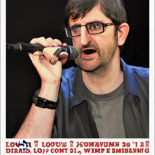 Image similar to Louis Theroux in concert, rapping