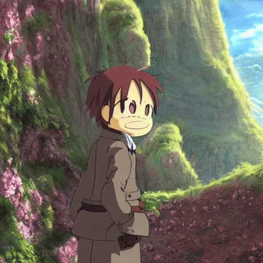 Image similar to Silvio Berlusconi in made in abyss, scenery, ultra detailed